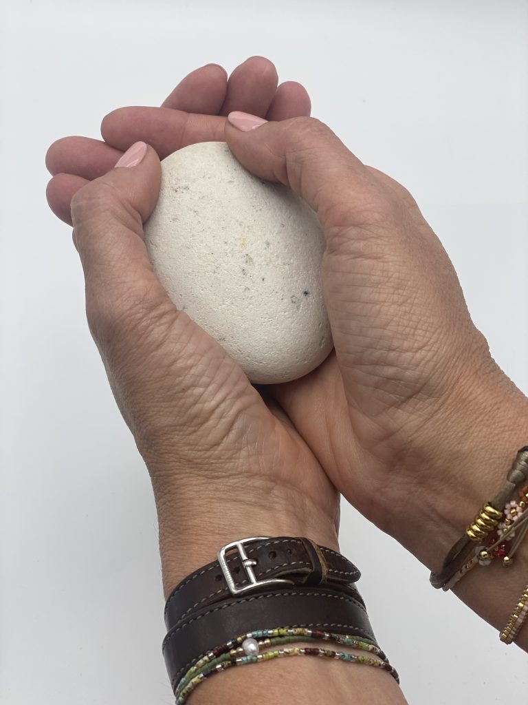 witte steen van as