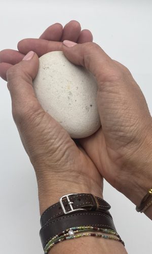 witte steen van as